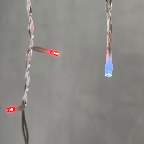 Светодиодная бахрома 4,9*0,5 м., 240 LED красный, мерцание, прозрачный провод ПВХ, Beauty Led (PIL240BLW-10-2R)