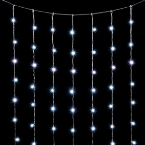  Светодиодный занавес 2*2 м., 400 белых LED ламп, облегченный, прозрачный провод ПВХ, LTC (PCL400NOT-10-2W)
