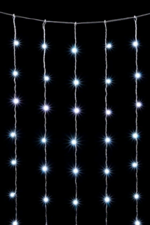  Светодиодный занавес 2*2 м., 400 белых LED ламп, облегченный, прозрачный провод ПВХ, LTC (PCL400NOT-10-2W)