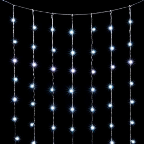  Светодиодный занавес 2*2 м., 400 белых LED ламп, облегченный, прозрачный провод ПВХ, LTC (PCL400NOT-10-2W)