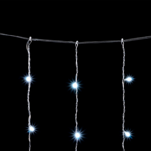  Светодиодный занавес 2*2 м., 400 белых LED ламп, облегченный, прозрачный провод ПВХ, LTC (PCL400NOT-10-2W)