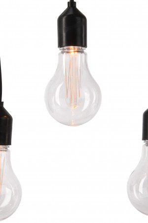Светодиодная ретро гирлянда Бахрома 9.5 м., 220 V, 20 LED ламп теплого свечения, соединяемая, черный ПВХ провод, Kaemingk (490105)
