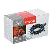 Светодиодная нить 5 м., 50 холодных белых LED ламп, зеленый провод, Vegas (55060)