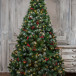 Искусственная сосна Очарование 210 см., с шишками и ягодками, 330 теплых-белых LED ламп, Леска+ПВХ, ЕлкиТорг (142210)