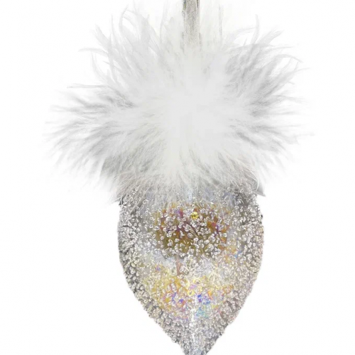 Набор стеклянных украшений Ледяной дождь 80 мм., 9 шт., шар, капля, луковка, прозрачный, Christmas DeLuxe (14033)