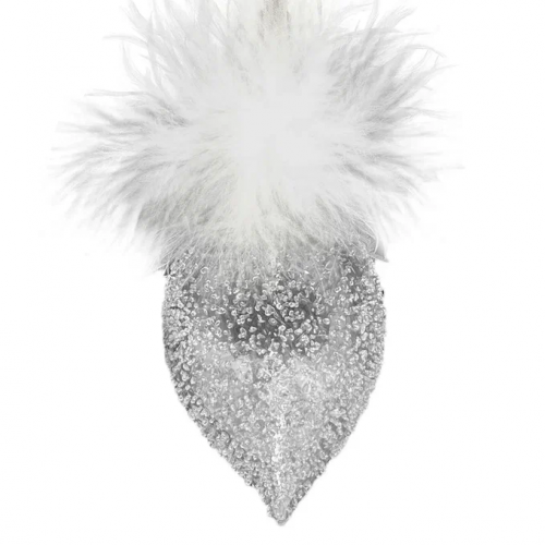 Набор стеклянных украшений Ледяной дождь 80 мм., 9 шт., шар, капля, луковка, прозрачный, Christmas DeLuxe (14033)