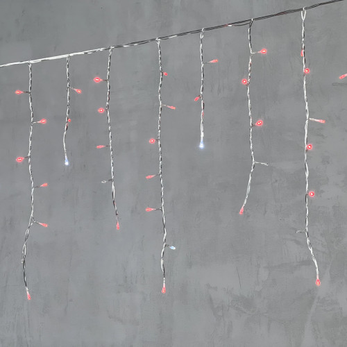 Светодиодная бахрома 3,1*0,5 м., 150 красных LED ламп, мерцание, прозрачный провод ПВХ, LTC (PIL150BLW-10-2R)