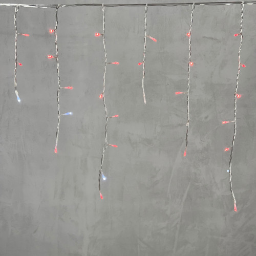 Светодиодная бахрома 3,1*0,5 м., 150 красных LED ламп, мерцание, прозрачный провод ПВХ, LTC (PIL150BLW-10-2R)