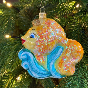 Формовая игрушка Золотая рыбка 11.2 см., стекло, Витус (59301)