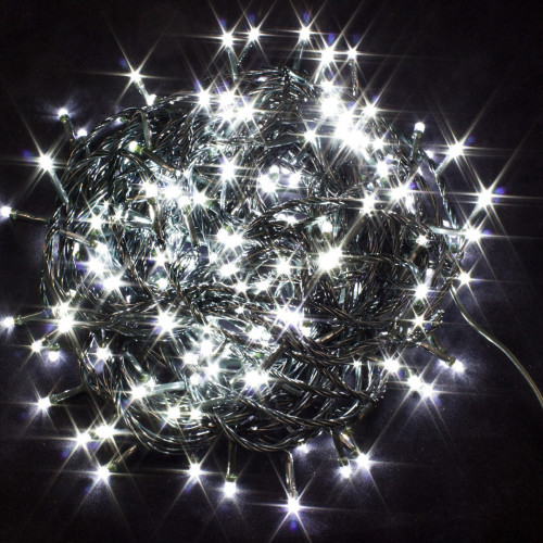 Светодиодная нить 13,5 м., 220V, 200 холодных белых LED ламп, контроллер, черный провод, Winner Light (w.01.5B.200-)