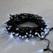 Светодиодная гирлянда с колпачком 100 холодных белых LED ламп 10 м., мерцание, 220-230 В., черный провод ПВХ, IP65, LTC (PST100BLWCAP-11-2W)