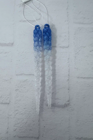 Набор акриловых сосулек  Кристальный дуэт 15 см., 2 шт., бело-голубой, Christmas DeLuxe (13097)
