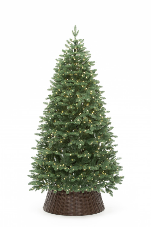 Искусственная елка Олимпия 210 см., 100% литая хвоя, теплых белых LED ламп, ЕлкиТорг (265210)