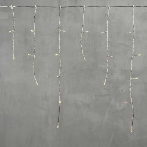 Светодиодная бахрома 3*0.5 м., 3 батарейки типа D 4.5V, 100 LED ламп цвета шампань, прозрачный силикон, LTC (ECC100-10-8CH)