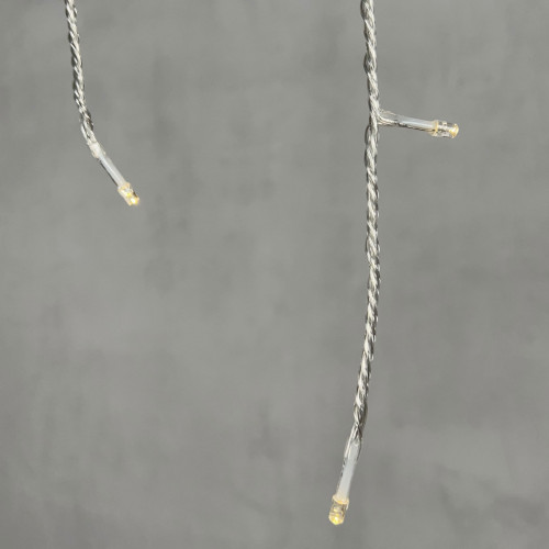 Светодиодная бахрома 3*0.5 м., 3 батарейки типа D 4.5V, 100 LED ламп цвета шампань, прозрачный силикон, LTC (ECC100-10-8CH)