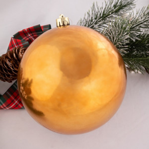 Шар пластиковый глянцевый 140 мм., янтарный, Kaemingk (022407)