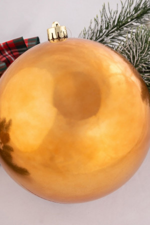 Шар пластиковый глянцевый 140 мм., янтарный, Kaemingk (022407)