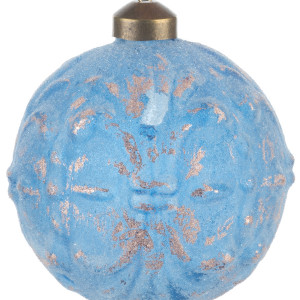 Винтажный стеклянный шар Лазурное кружево 10 см., 1 шт., Karlsbach (09834)