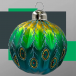 Набор стеклянных украшений Перо павлина 80 мм., 9 шт., шар, капля, луковка, зеленый, Christmas DeLuxe (13962)