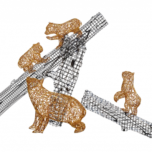 Комплект светодиодных фигур Медведица 120 см. и 3 медвежонка 60 см., Сад Радости (SR166)