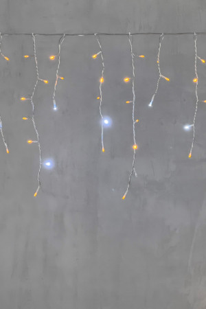 Светодиодная бахрома 3,1*0,5 м., 150 желтых LED ламп, мерцание, прозрачный провод ПВХ, LTC (PIL150BLW-10-2Y)