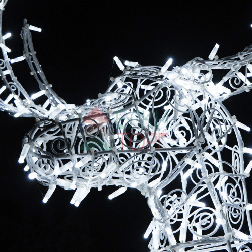 Светодиодная фигура Олень ажурный  2,5 м., динамика, белый, Conso (OL93)