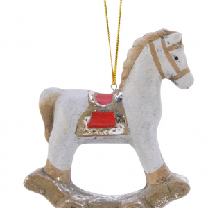 Украшение-подвеска Лошадка 10*8,5 см., красный, керамика, Kaemingk (633868/2)