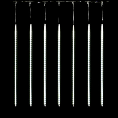 Гирлянда тающие сосульки 10 шт по 80 см., 12В, 720 Белых светодиодов, провод черный ПВХ, IP20