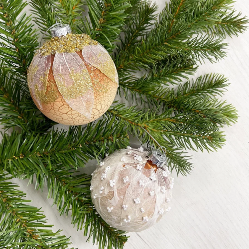 Набор стеклянных шаров Райский сад 80 мм., 9 шт., песочный, Christmas DeLuxe (13033) 