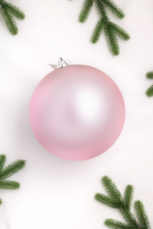 Шар пластиковый матовый 200 мм., нежно-розовый, ЕлкиТорг (150608)