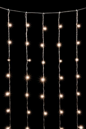 Светодиодный занавес 2*2 м., 400 теплых белых LED ламп, облегченный, прозрачный провод ПВХ, LTC (PCL400NOT-10-2WW)