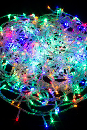 Светодиодная нить 20 м., 220V, 300 разноцветных LED ламп, контроллер, прозрачный провод, Winner Light (m.01.5T.300-)