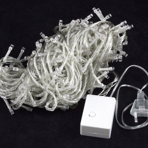 Светодиодная нить 20 м., 220V, 300 разноцветных LED ламп, контроллер, прозрачный провод, Winner Light (m.01.5T.300-)