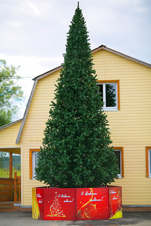 Уличная искусственная елка Альпийская зеленая 21 м., ствольная, ПВХ, Green Trees (GT21APVC)