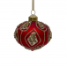 Набор стеклянных украшений Роскошь 80 мм., 9 шт., шар, капля, луковка, красный, Christmas DeLuxe (13050)