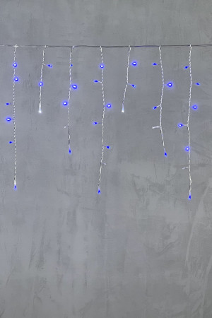 Светодиодная бахрома 3,1*0,5 м., 150 синих LED ламп, мерцание, прозрачный провод ПВХ, LTC (PIL150BLW-10-2B)