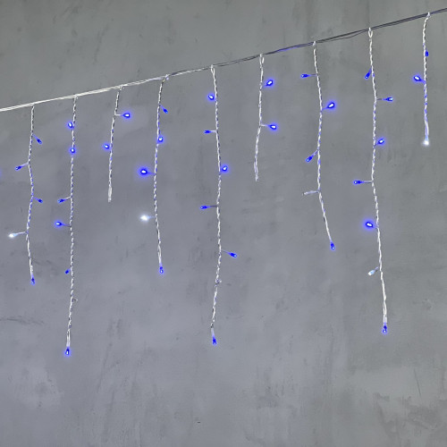 Светодиодная бахрома 3,1*0,5 м., 150 синих LED ламп, мерцание, прозрачный провод ПВХ, LTC (PIL150BLW-10-2B)