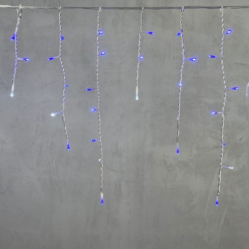 Светодиодная бахрома 3,1*0,5 м., 150 синих LED ламп, мерцание, прозрачный провод ПВХ, LTC (PIL150BLW-10-2B)