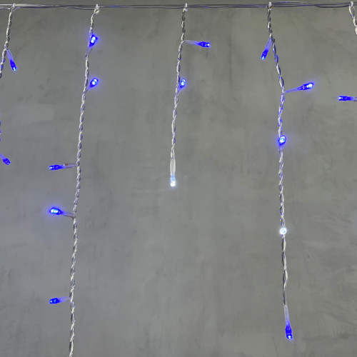 Светодиодная бахрома 3,1*0,5 м., 150 синих LED ламп, мерцание, прозрачный провод ПВХ, LTC (PIL150BLW-10-2B)