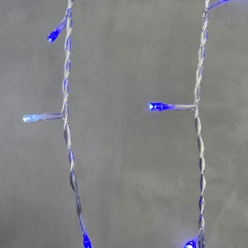 Светодиодная бахрома 3,1*0,5 м., 150 синих LED ламп, мерцание, прозрачный провод ПВХ, LTC (PIL150BLW-10-2B)