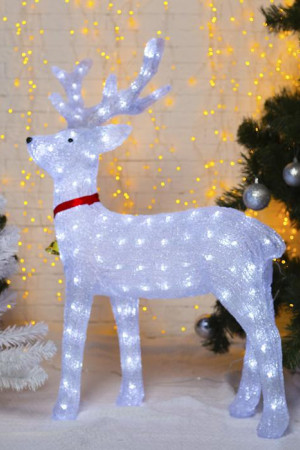 Светодиодная фигура Олень Величавый 60×100×35 см., акрил, 144 белых белых LED, 8 режимов, 24 В, Luazon Lighting (3613097)
