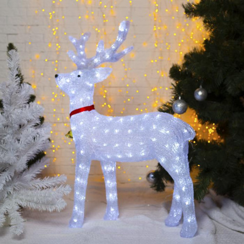 Светодиодная фигура Олень Величавый 60×100×35 см., акрил, 144 белых белых LED, 8 режимов, 24 В, Luazon Lighting (3613097)
