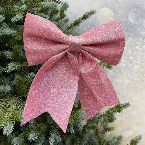 Бант Марго 30x34 см., 1 шт., розовый, Christmas DeLuxe (86838)