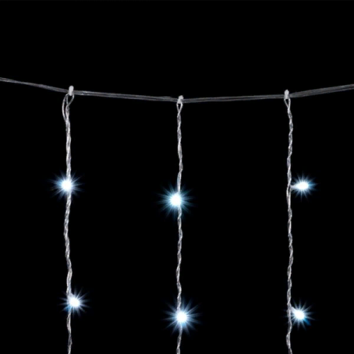 Светодиодный занавес 2*3 м., 600 белых LED ламп, облегченный, прозрачный провод ПВХ, LTC (PCL600NOT-10-2W)