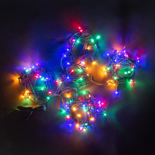 Светодиодная гирлянда Пятиминутка для ели высотой 1.8 м., 168 разноцветных LED ламп, зеленый ПВХ, Beauty Led (GFM168C-14-1M) 