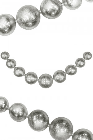 Украшение для высотной ёлки Бусы Искристые., 265 см, пластиковые, серебро, ПромЕлка, (БИП-265silver)