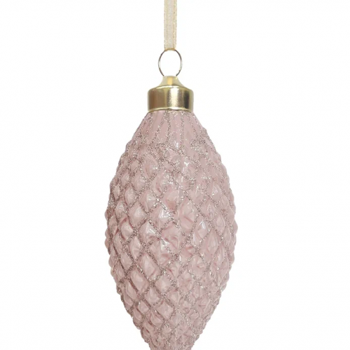 Набор стеклянных украшений Королевский каприз 80 мм., 9 шт., шар, капля, луковка, розовый, Christmas DeLuxe (13030)