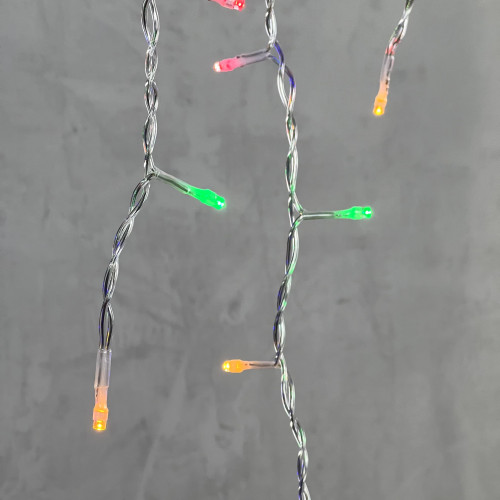 Светодиодная бахрома 3,1*0,5 м., 150 разноцветных LED ламп, мерцание, прозрачный провод ПВХ, LTC (PIL150BLW-10-2M)