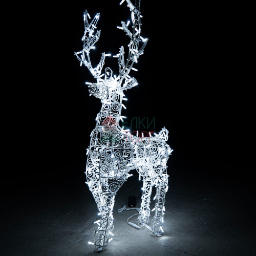 Светодиодная фигура Олень ажурный 1,3 м., динамика, белый, Conso (OL72)