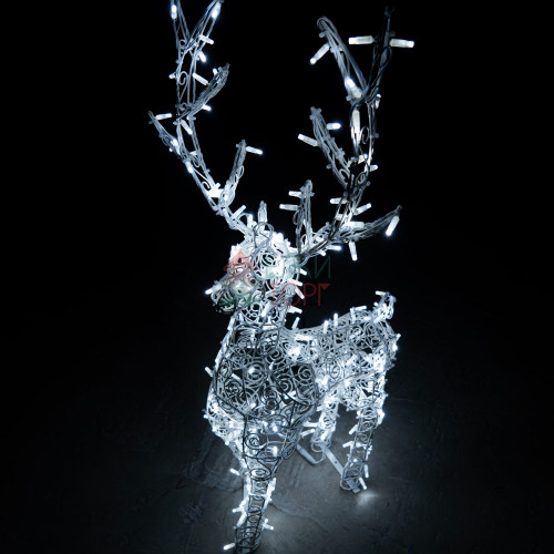 Светодиодная фигура Олень ажурный 1,3 м., динамика, белый, Conso (OL72)